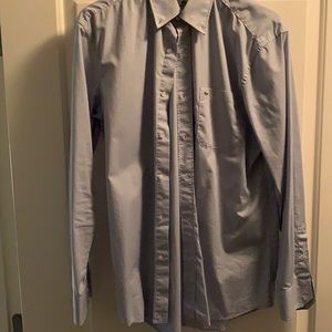 Lacoste dress shirt in light blue micro-gingham, size 40